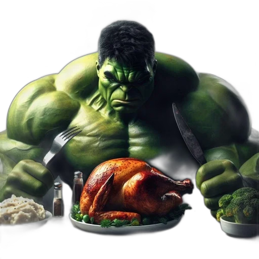 food, animal, photorealistic, 3d render, concept art, comic book art, muscular, figure transparent PNG cut-out
