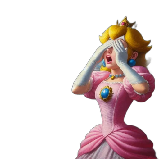 crown, dress, 3d render, concept art, vaporwave, fantastical, scenario, princess transparent PNG cut-out