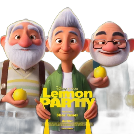 concept art, 3d render, cartoon, fantasy art, poster, short, film, lemon transparent PNG cut-out