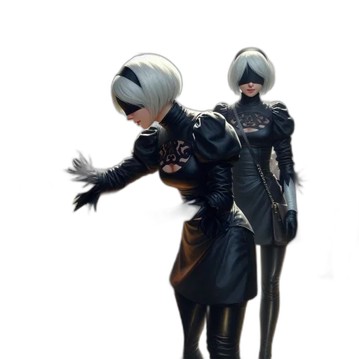 jacket, staff, mask, hat, concept art, 3d render, cyberpunk, fantasy art transparent PNG cut-out