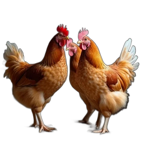 animal, food, photorealistic, 3d render, concept art, pixel art, chickens, hen transparent PNG cut-out