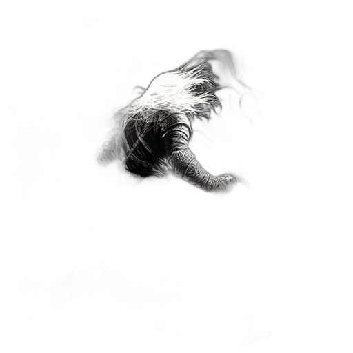 hair, creature, animal, dragon, photorealistic, pencil sketch, concept art, comic book art transparent PNG cut-out