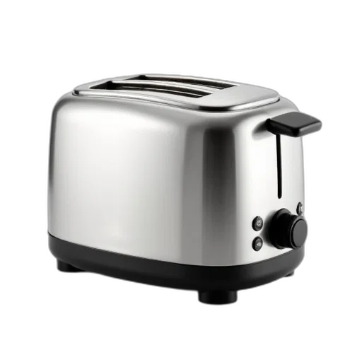 robot, food, modern, sleek, shiny, stainless, steel, toaster transparent PNG cut-out