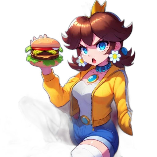 food, crown, dress, staff, pixel art, concept art, anime, fantasy art transparent PNG cut-out