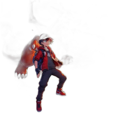 jacket, staff, weapon, dragon, concept art, pixel art, fantasy art, anime transparent PNG cut-out