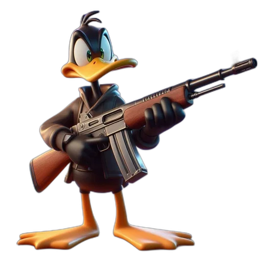 weapon, animal, jacket, staff, 3d render, concept art, cartoon, pixel art transparent PNG cut-out