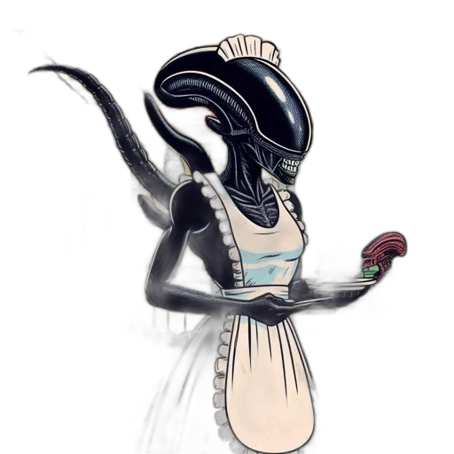 creature, staff, dress, robot, concept art, fantasy art, comic book art, cartoon transparent PNG cut-out