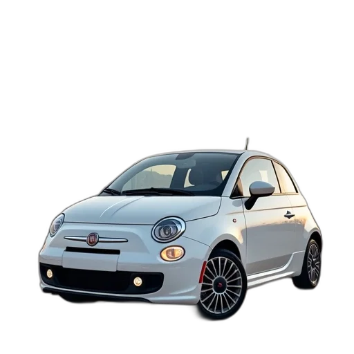 car, animal, photorealistic, 3d render, white, fiat, front, city transparent PNG cut-out