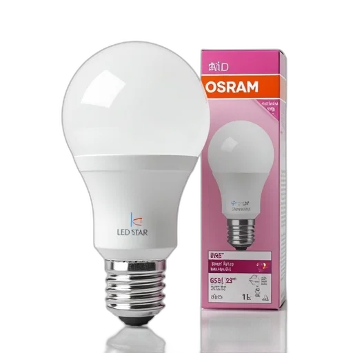 white, led, light, bulb, silver, base, pink, packaging transparent PNG cut-out