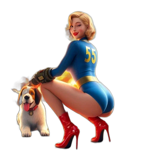 animal, concept art, comic book art, cartoon, pixel art, post-apocalyptic, setting, blonde transparent PNG cut-out