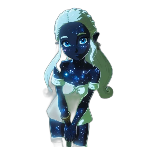 robot, staff, jewelry, dress, concept art, 3d render, fantasy art, cartoon transparent PNG cut-out