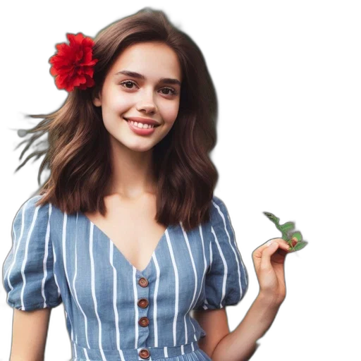 dress, flower, jewelry, crown, photorealistic, concept art, oil painting, fantasy art transparent PNG cut-out