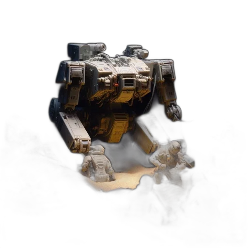 robot, weapon, animal, mask, concept art, 3d render, photorealistic, watercolor transparent PNG cut-out