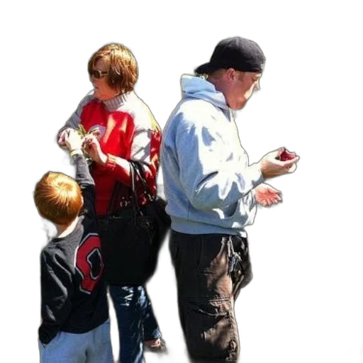 jacket, photorealistic, oil painting, concept art, family, enjoys, apple, picking transparent PNG cut-out