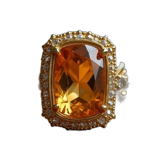 jewelry, crown, 3d render, edwardian, inspired, citrine, ring transparent PNG cut-out