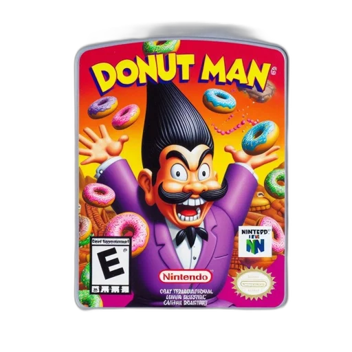food, concept art, 3d render, image, displays, donut, man, n64 transparent PNG cut-out