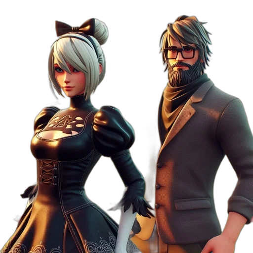 concept art, fantasy art, 3d render, pixel art, monochrome, dark, two, character transparent PNG cut-out