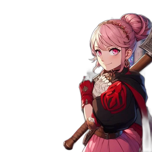 weapon, staff, sword, anime, pixel art, concept art, fantasy art, red transparent PNG cut-out