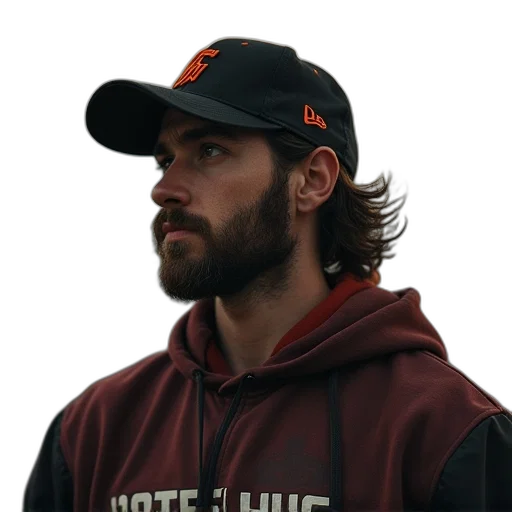 hat, jacket, staff, face transparent PNG cut-out