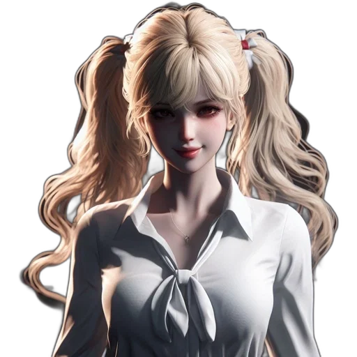 face, staff, dress, concept art, anime, 3d render, fantasy art, monochrome transparent PNG cut-out