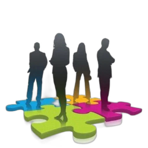 staff, 3d render, strategic, staffing, book, cover, featuring, silhouettes transparent PNG cut-out