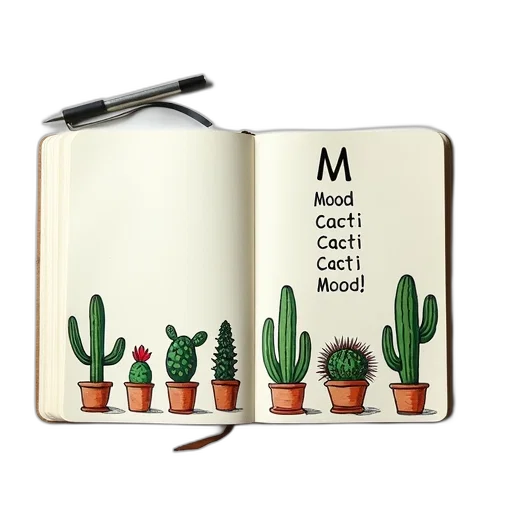 concept art, photorealistic, monochrome, notebook, page, hand-drawn, illustration, various transparent PNG cut-out