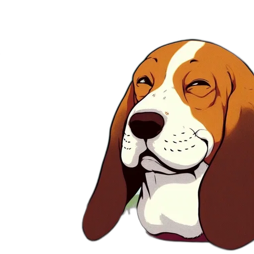 animal, staff, face, cartoon, anime, photorealistic, concept art, basset transparent PNG cut-out