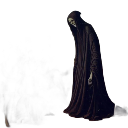 dress, creature, staff, mask, concept art, 3d render, fantasy art, pixel art transparent PNG cut-out