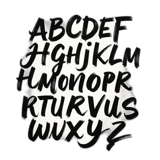 monochrome, grungy, alphabet, handwriting transparent PNG cut-out