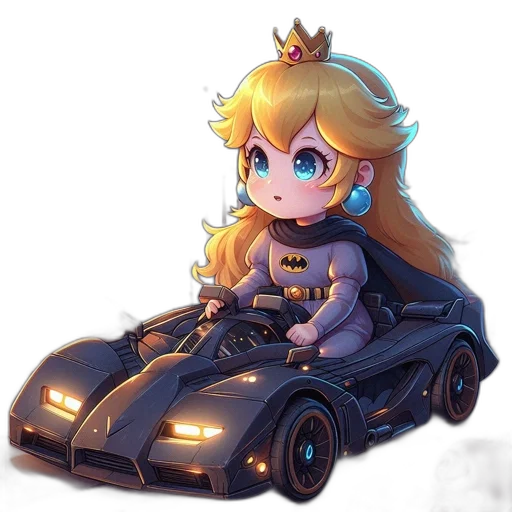 car, crown, weapon, concept art, fantasy art, pixel art, anime, dark transparent PNG cut-out