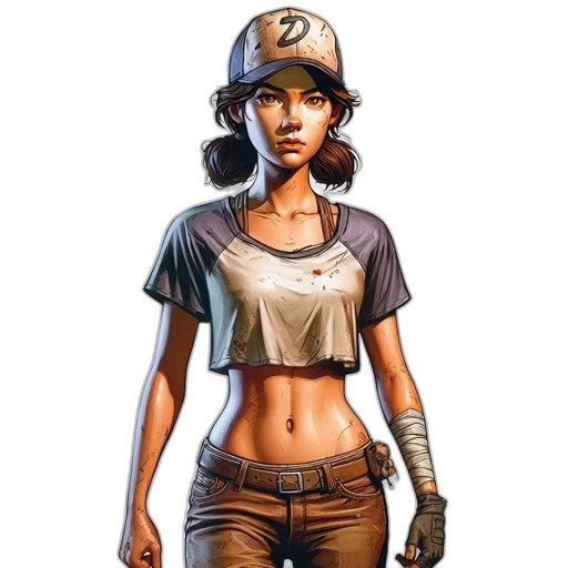 comic book art, concept art, fantasy art, pixel art, earth tones, golden, determined, female transparent PNG cut-out