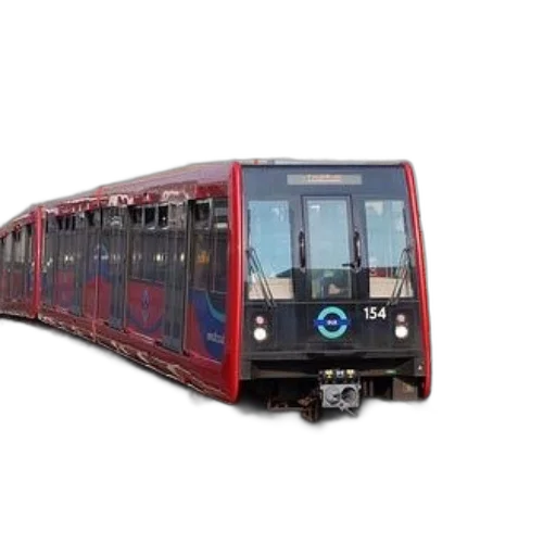 car, 3d render, photorealistic, red, black, train, number, 154 transparent PNG cut-out