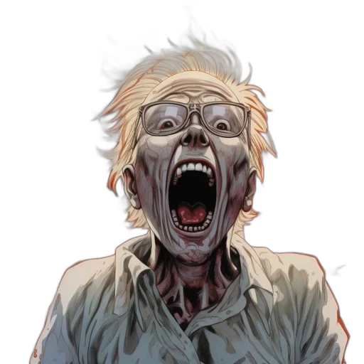 creature, face, comic book art, concept art, photorealistic, 3d render, man, distress transparent PNG cut-out
