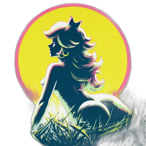 dress, crown, concept art, watercolor, fantasy art, comic book art, neon lights, neon transparent PNG cut-out