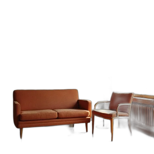furniture, 3d render, concept art, photorealistic, earth tones, monochrome, retro, interior transparent PNG cut-out