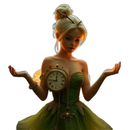 dress, jewelry, 3d render, fantasy art, concept art, photorealistic, green, tinker transparent PNG cut-out