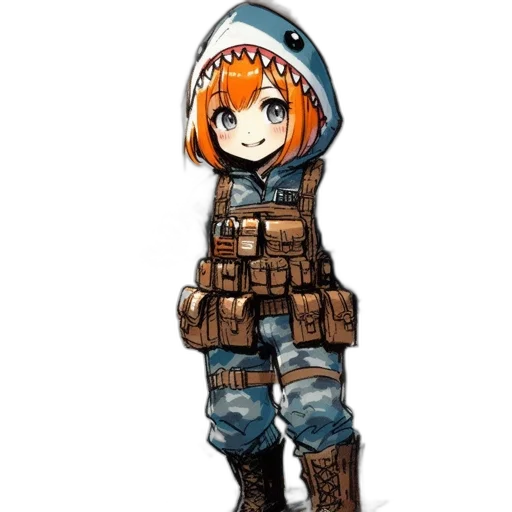 weapon, jacket, staff, animal, pixel art, concept art, fantasy art, anime transparent PNG cut-out