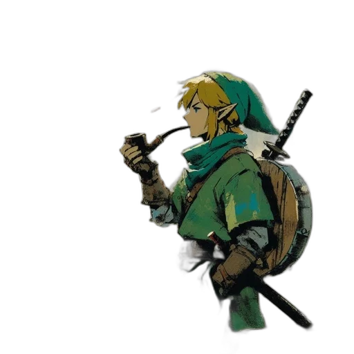 weapon, staff, sword, jacket, concept art, pixel art, fantasy art, watercolor transparent PNG cut-out