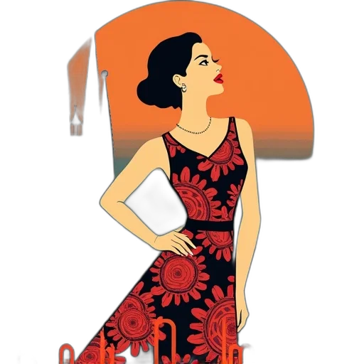 dress, cartoon, concept art, comic book art, pixel art, red, stylized, illustration transparent PNG cut-out