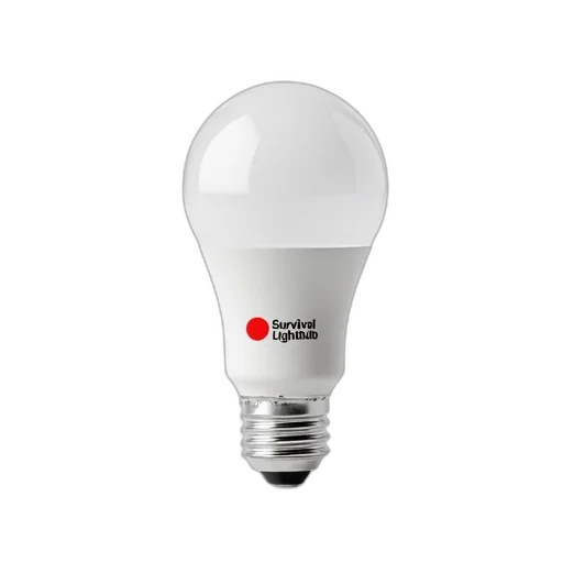 3d render, white, led, light, bulb, red, black, survival transparent PNG cut-out