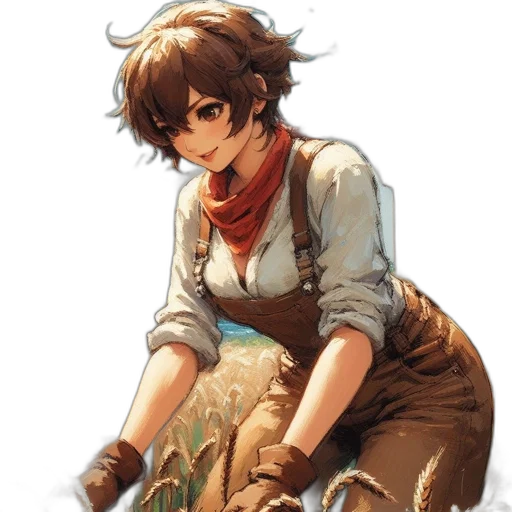 staff, weapon, dress, animal, concept art, fantasy art, anime, watercolor transparent PNG cut-out