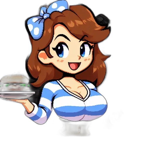 dress, staff, hat, food, cartoon, pixel art, anime, concept art transparent PNG cut-out