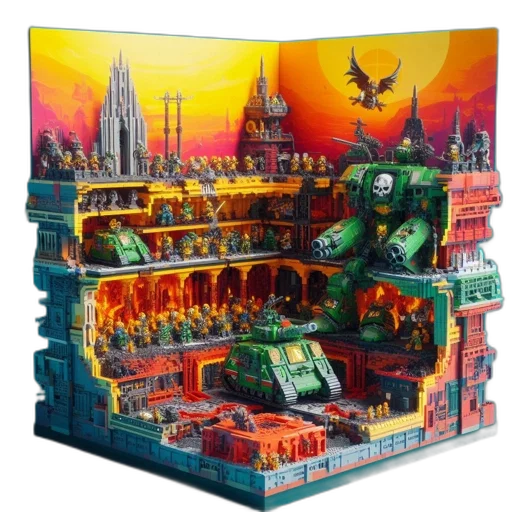 concept art, outer space, fire, city street, sunset, elaborate, colorful, cityscape transparent PNG cut-out