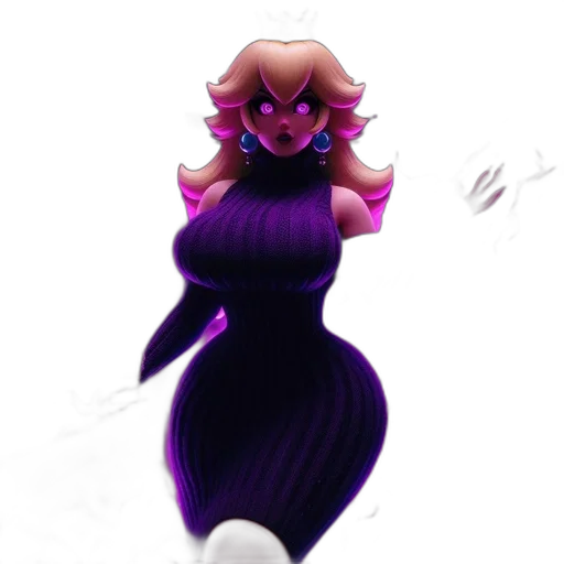 dress, hair, creature, flower, concept art, pixel art, fantasy art, 3d render transparent PNG cut-out