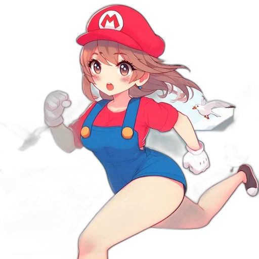 dress, hat, staff, weapon, pixel art, anime, concept art, 3d render transparent PNG cut-out