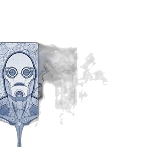 mask, jacket, face, concept art, watercolor, fantasy art, comic book art, blue transparent PNG cut-out