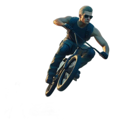 concept art, 3d render, photorealistic, pixel art, urban, setting, man, wearing transparent PNG cut-out
