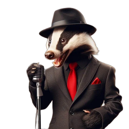 animal, hat, mask, creature, concept art, badger, dressed, formal transparent PNG cut-out