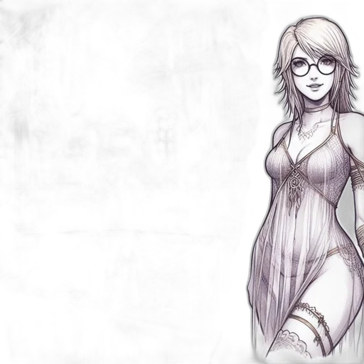dress, robot, concept art, fantasy art, anime, comic book art, underwater, monochrome transparent PNG cut-out