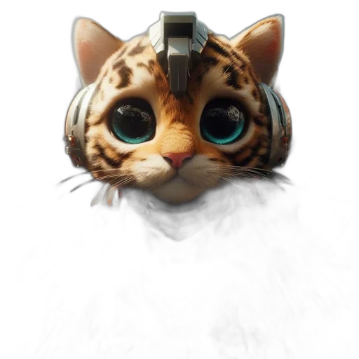 robot, animal, face, staff, concept art, cyberpunk, fantasy art, 3d render transparent PNG cut-out